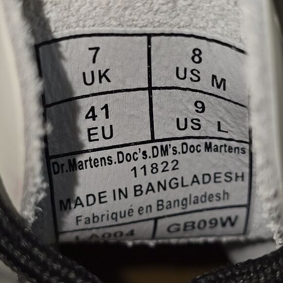 Dr. Martens 11822 Men\'s Sz 8 Women\'s Sz 9 White Smooth Leather Combat Boots NEW main image 4